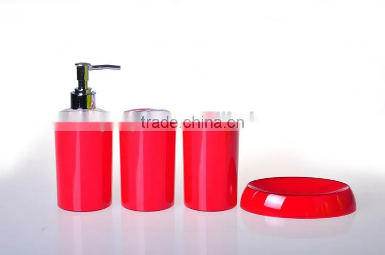 MZ high quality 4 pieces plastic bathroom set/lotion pump