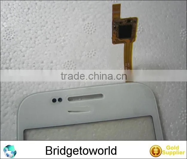 White Screen Front Glass Panel with flex cable For Samsung G350