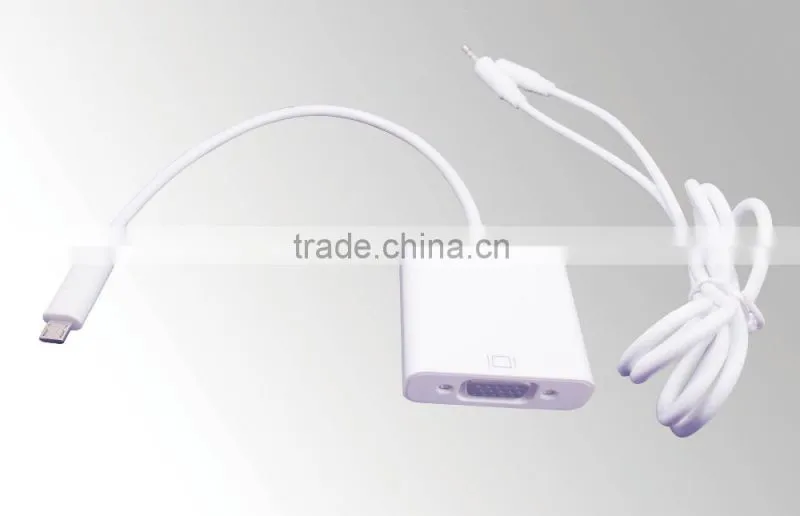 Micro USB 5pin MHL adaptador VGA + audio for smart phone