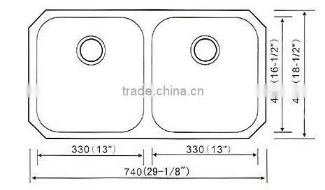 double equal bowl stainless steel sink kitchen equipment