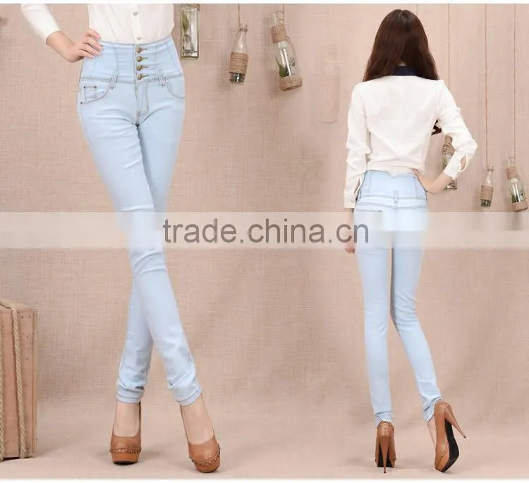 Hot-selling elegant autumn high quality garment factory denim trousers