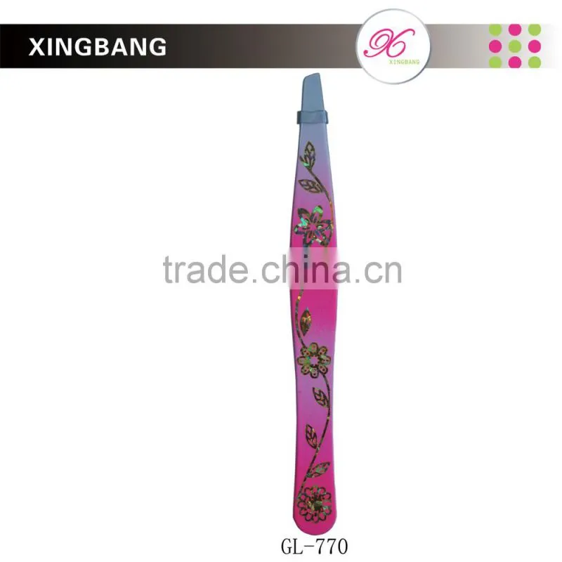 professional spray painting tweezer, personal care tools with gilding design