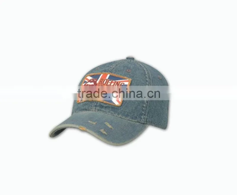 OEM cheap fashion jean fabric best quality baseball caps wholesale