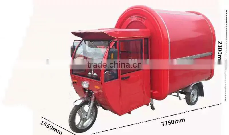 New Type Motor Food Cart / Tricycle Motor Food Cart Made in China for Sale / 48V Motor Food Cart Easily Moveable
