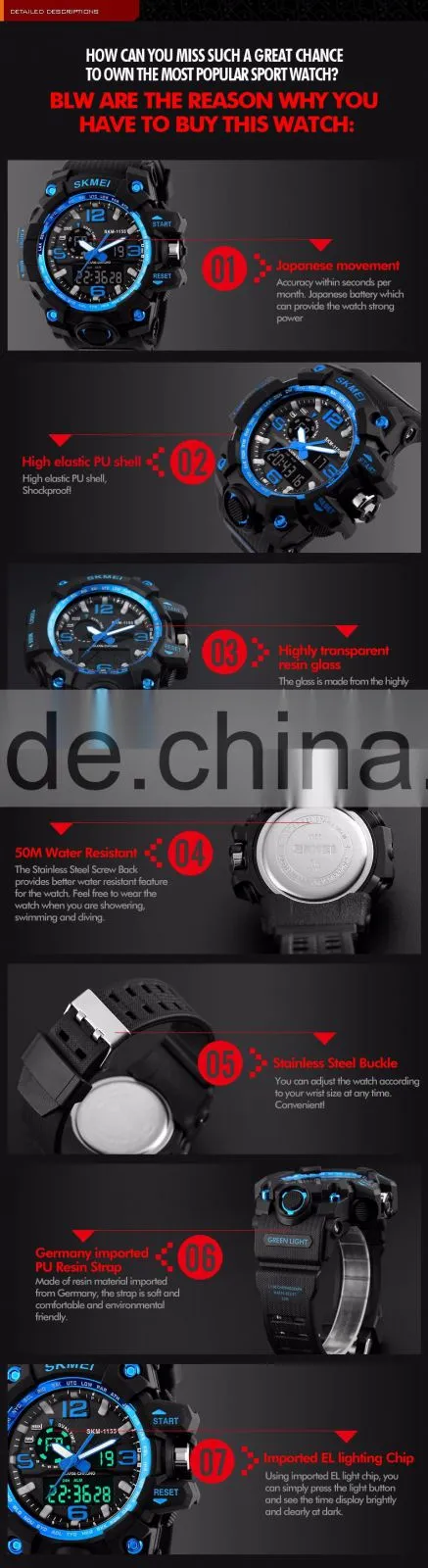 SKMEI Fashion Analogue Digital Sport Watch