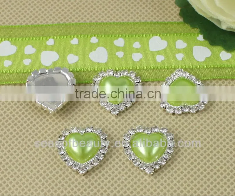 Wholesale Heart Shape Rhinestone Buttons Made in China 2308DP