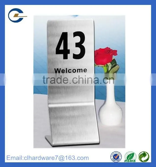 New design custom stainless steel table number holder