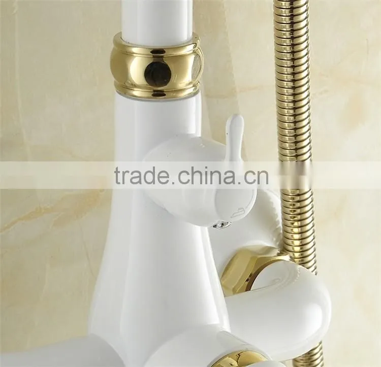 2016 new modern bathroom shower set,white painted rainfall shower set