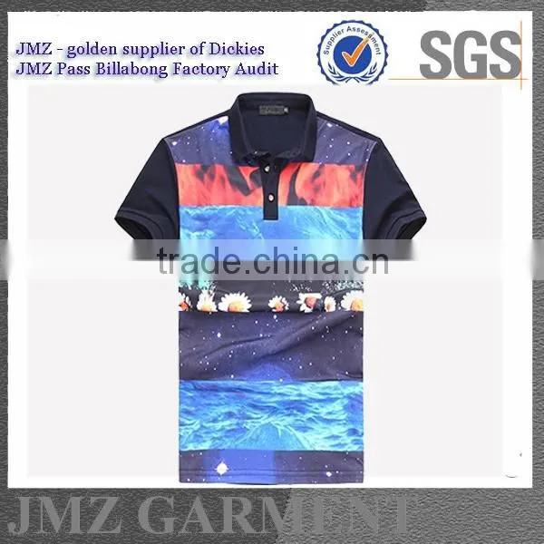 Wholesale men polo t Shirt, contrast colour men printing polo t shirt