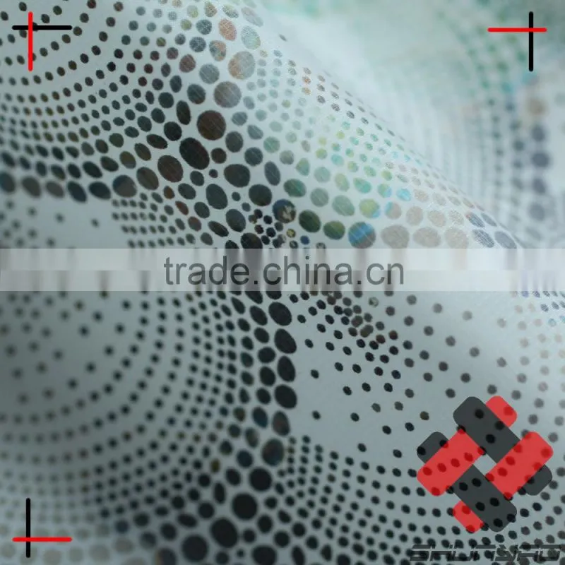 Ultralight polyester ripstop fabric with foil print