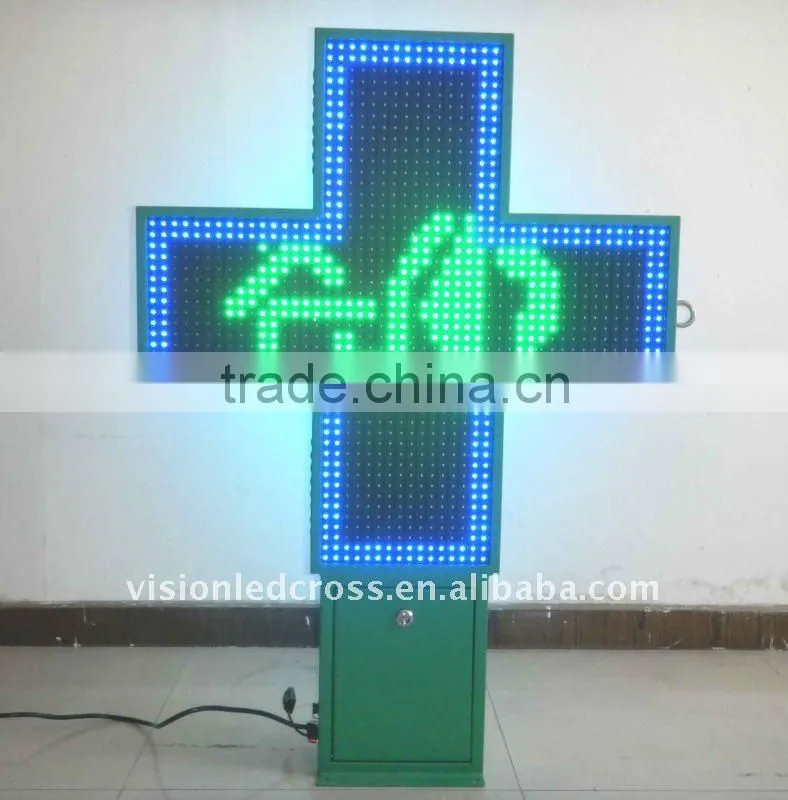 Outdoor 100cm led pharmacy cross sign