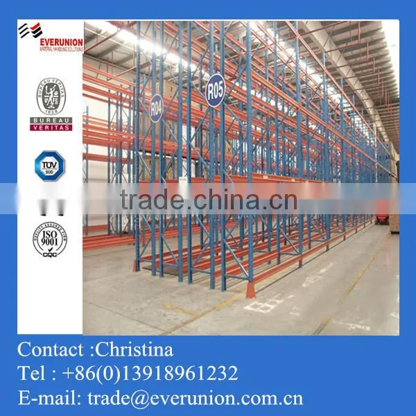 storage double deep selective pallet rack system