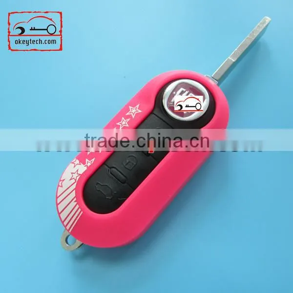 Best price car key cover Fiat key cover 3 button remote key shell for shell key fiat 500 key for fiat key cover