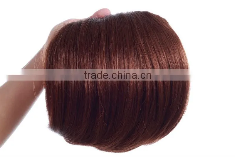 Red wine clip on hairpieces front hair wig bangs