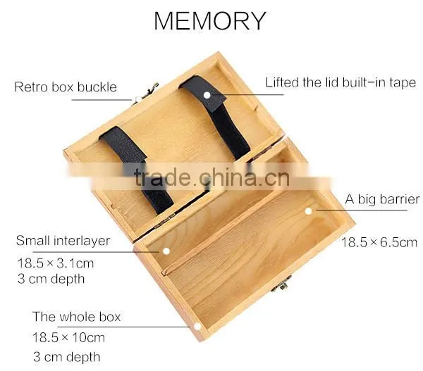 vintage wooden box artistical multifunction pencil box jewelry case for gift