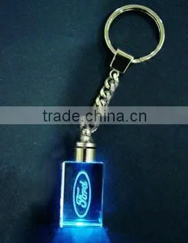 2016 Fashion and mini 3d laser engraving crystal keychain with personal logo