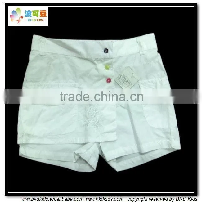 BKD plain white summer baby shorts