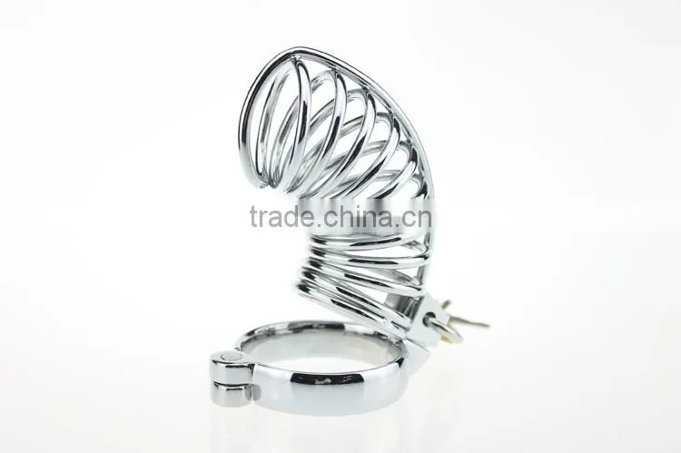 Padlock Hand-polished Sex Toys For Men Stainless Steel Lockable Penis Cage