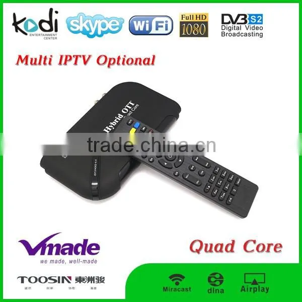 factory direct best price DVB S2 Android TV BOX Hybrid OTT satellite android smart tv receiver