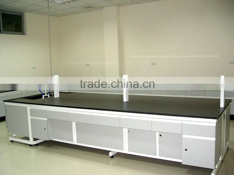 High Quality Metal & Plywood Physics Laboratory Table With Reagent Shelf