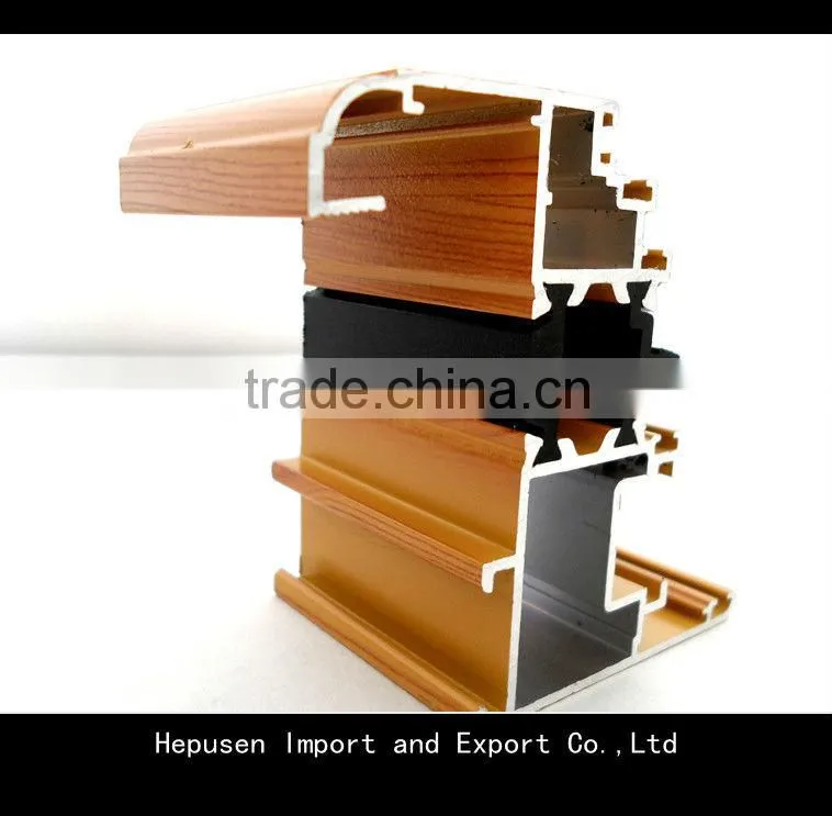 Thermal Insulated wood grain aluminium extruded profile