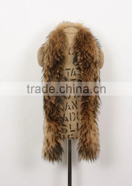 2015 long racoon fur scarf for women