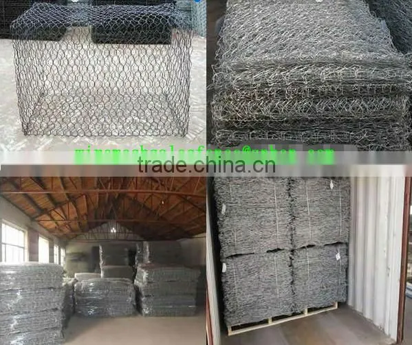 PVC coated Galvanized hexagonal woven wire mesh gabion box price (china manufacturer)