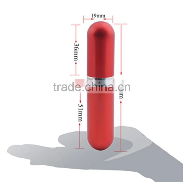 Portable empty aluminum beautiful 5ml refillable metal perfume bottle in stock