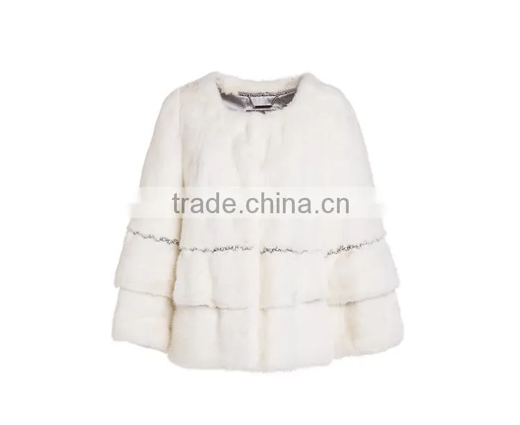 Wholesale white princess fur coat mink from China