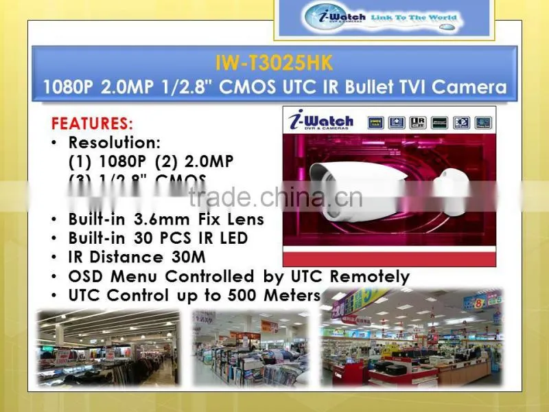 IW-T3025HK 2.0MP 1080P IR Cut Filter TVI CCTV Camera