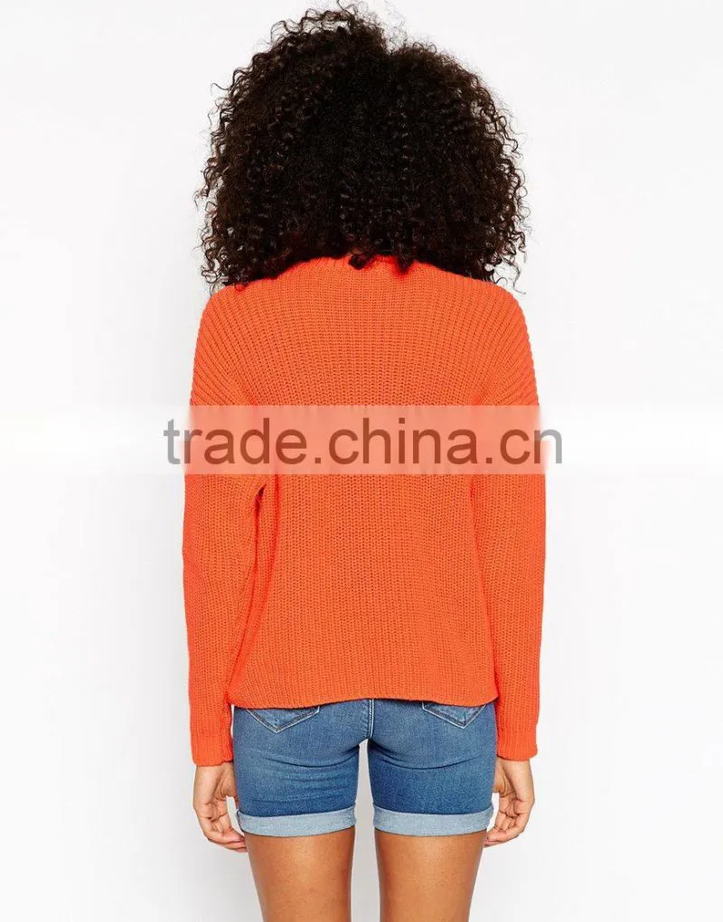 High fashion design sexy women cheap casual sweater Orangecrochet Cute sweatershirt Custom