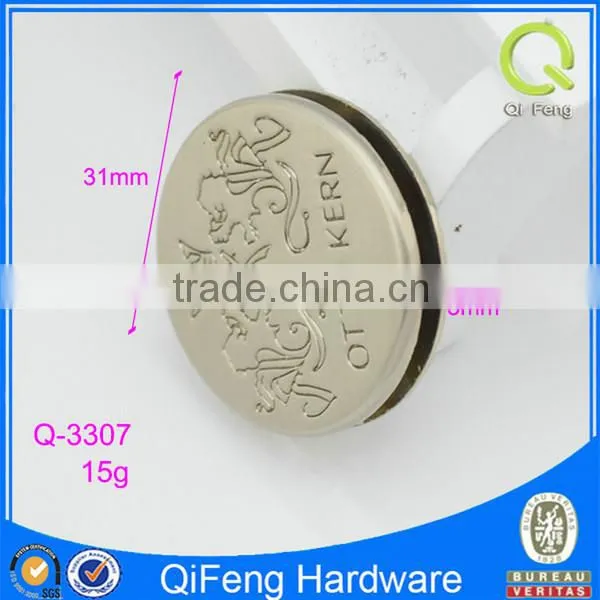 be spoke zinc alloy logo plate for bag