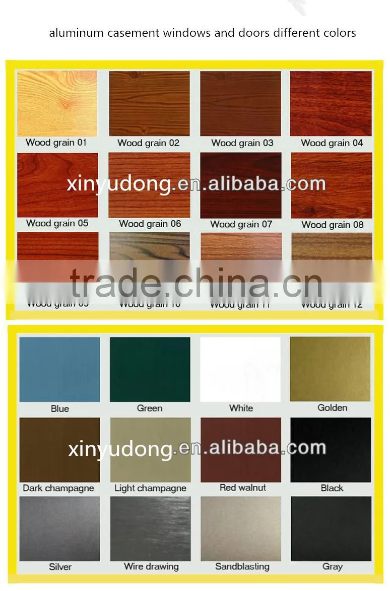 6000 series aluminum profile casement windows and doors