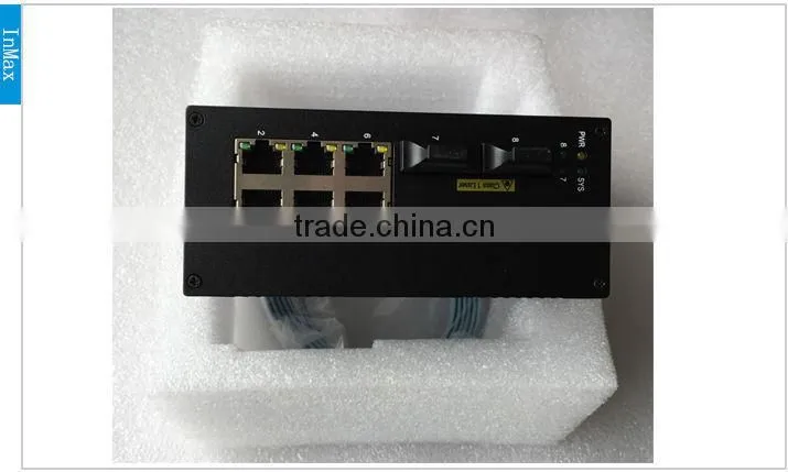 8 port switch 2x100M FX and 6x10/100MBase TX Din-rail Managed PoE Industrial Switch P608A