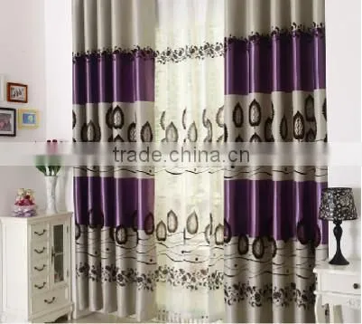 2015 moden flocd blackout fabric window curtain home textile sun protection curtain
