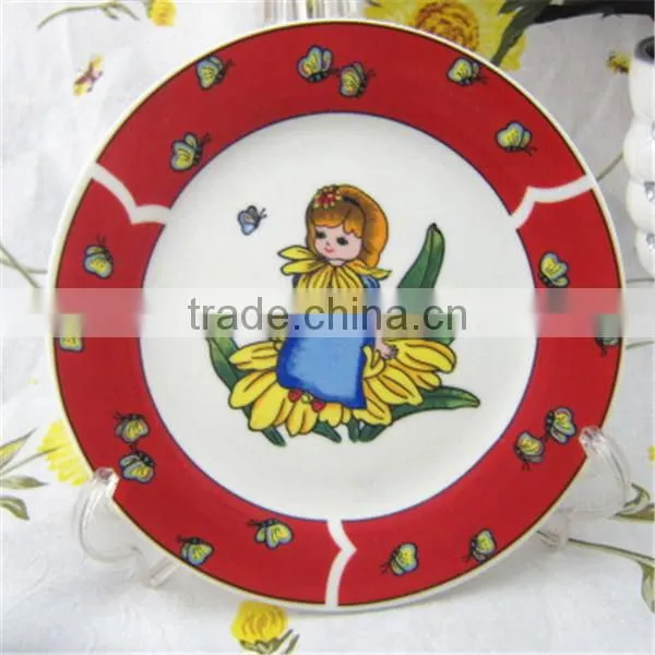 ceramic plate paintings of flowers,hotsale ceramic plate