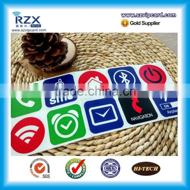 NTAG215 paper roll RFID sticker CMYK printing small NFC tag