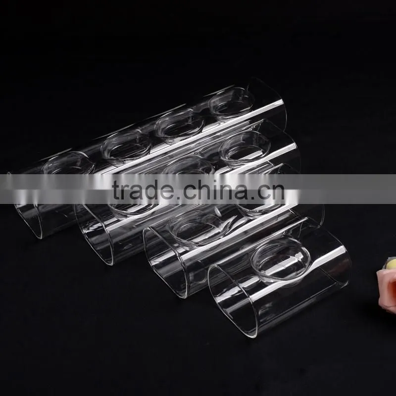 Unique design, tubular glass candlestick, home decoration, elegant noble candlestick