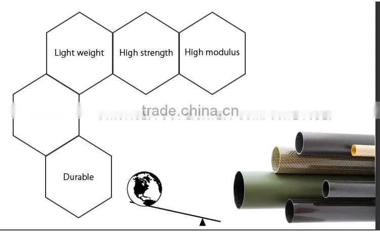 high strength woven 3k carbon fiber tube