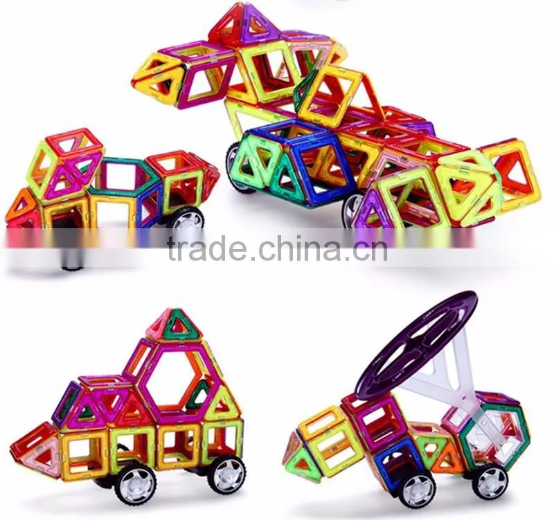 Creative Kids DIY toy educational magnetic bulding solid plastic block