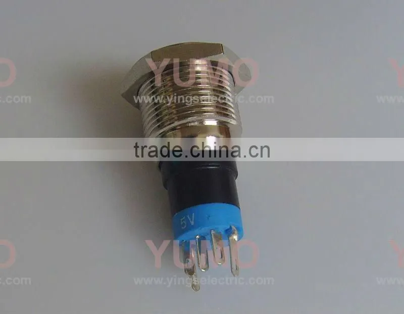 LA16JSF Illuminated stainless steel LED switch metal push button