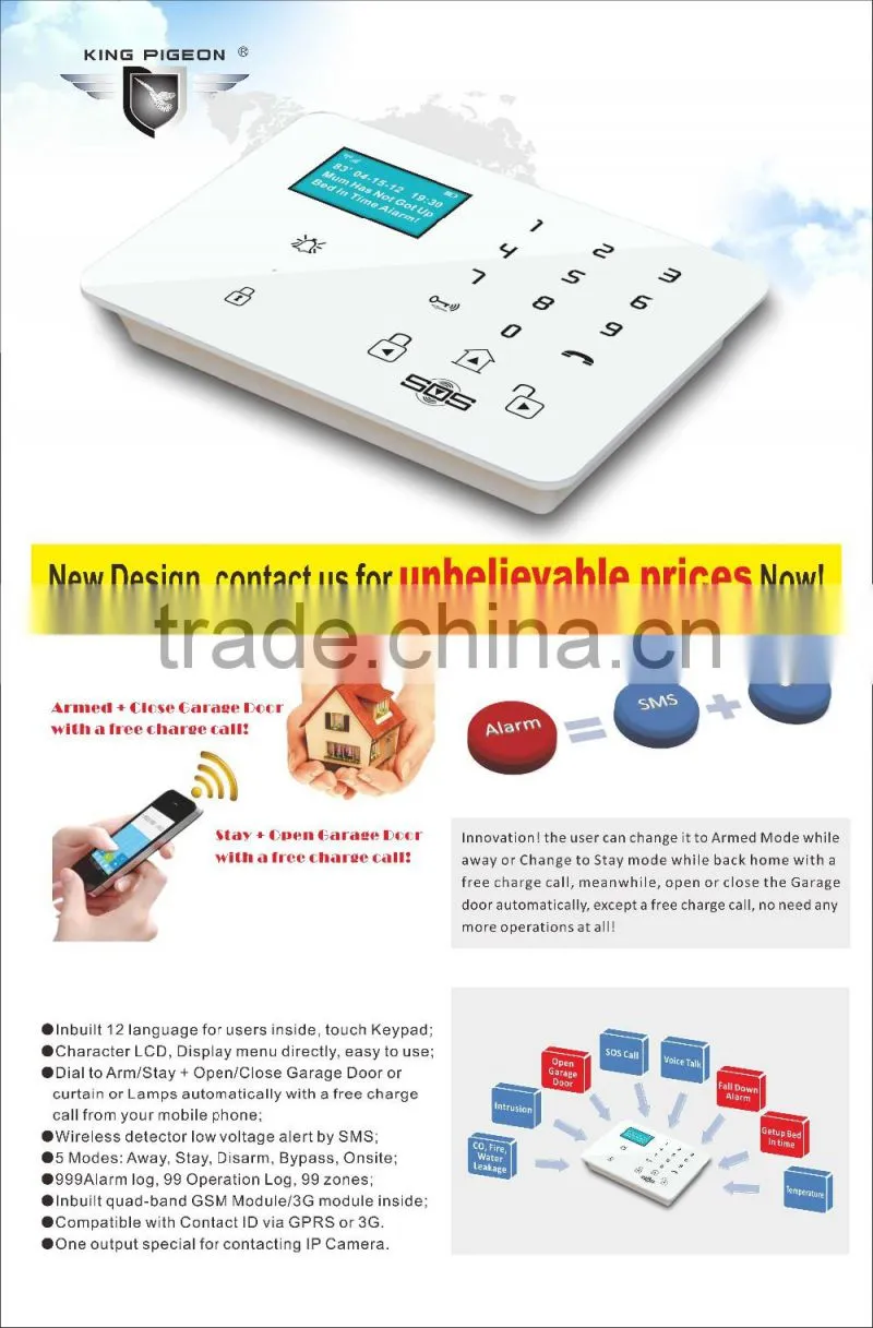 Wonderful Internal Microphone home security fence alarm with best gsm home alarm system K7