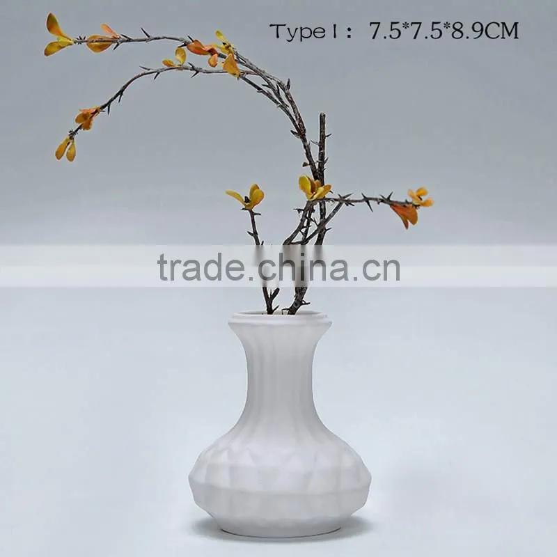 Various types home decoration hydroponics white flower ceramic vase