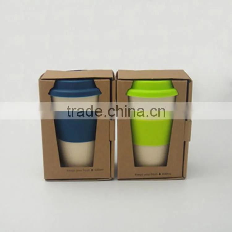 Beautiful Biodegradable Christmas Bamboo cup 400ml