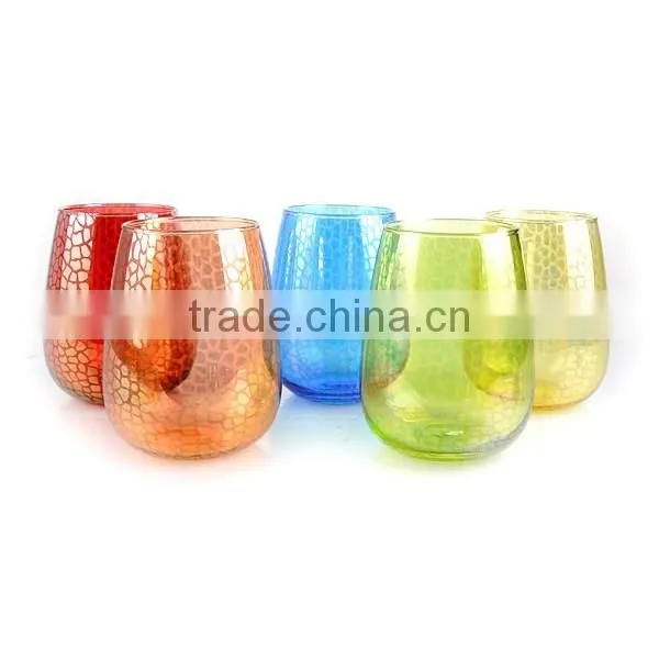 colorful beautiful tumbler glass stemless glass fairy drinking glass
