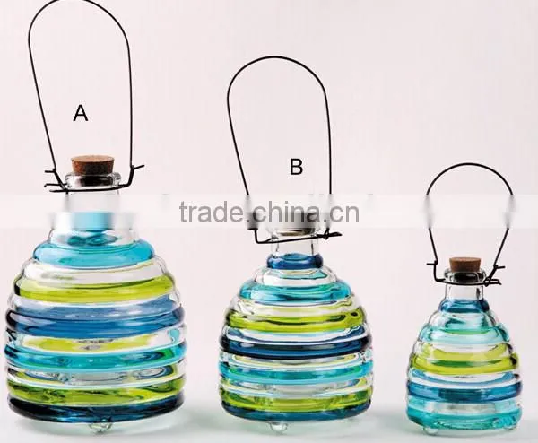 Three size and Colorful Glass bee / pest / insects catcher