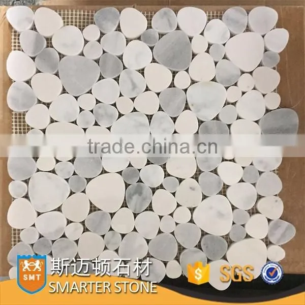 Grey stone tile mix marble carrara circle hotsale in 2017