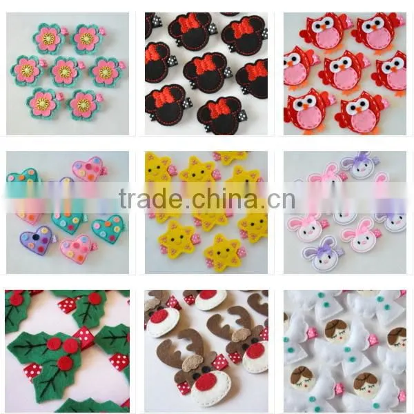 2017 new hot fashion latest design China fabric craft handmade kids hair decor felt cheap wholesale red heart headband for girls