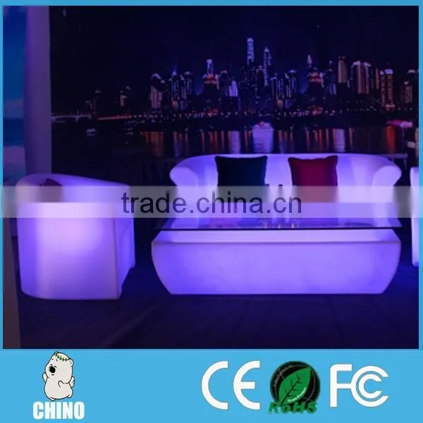 Restaurant Furniture LED sofa with table big sofa with chair