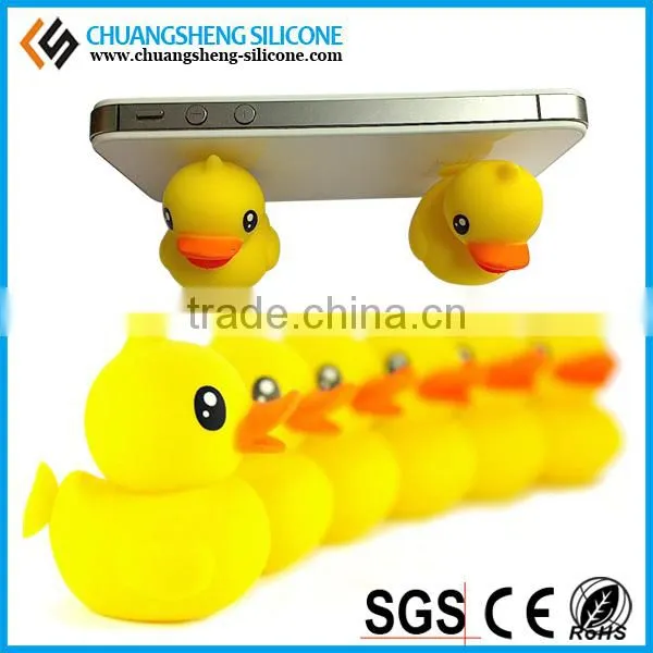 Smart duck stand for cell phone, Mobile phone holder, silicone phone sticker